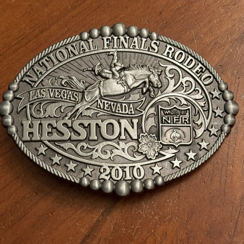 NEW 2010 Hesston Montana Silversmiths National Finals Rodeo Belt Buckle NFR AGCO